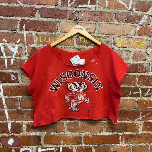 Vintage Badgers Crop Top Red Size L