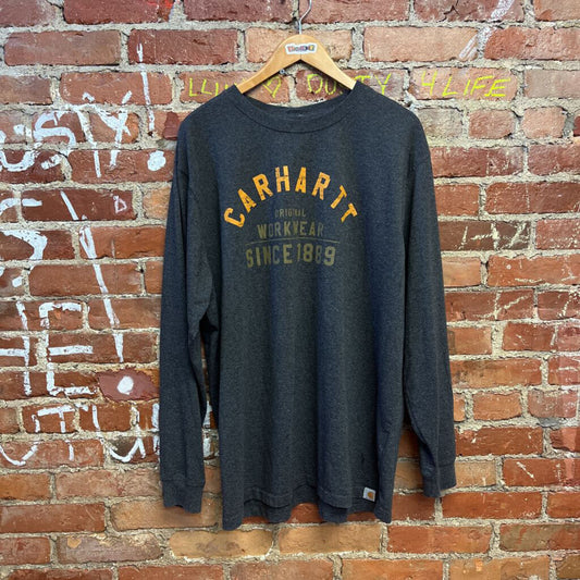 Carhartt Long Sleeve Stell-Out Tee Grey Size XL