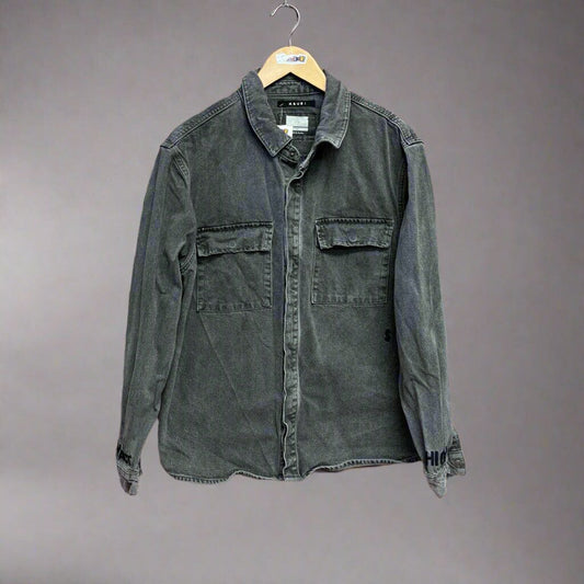 Ksubi Denim Button Down Snap Grey Size M