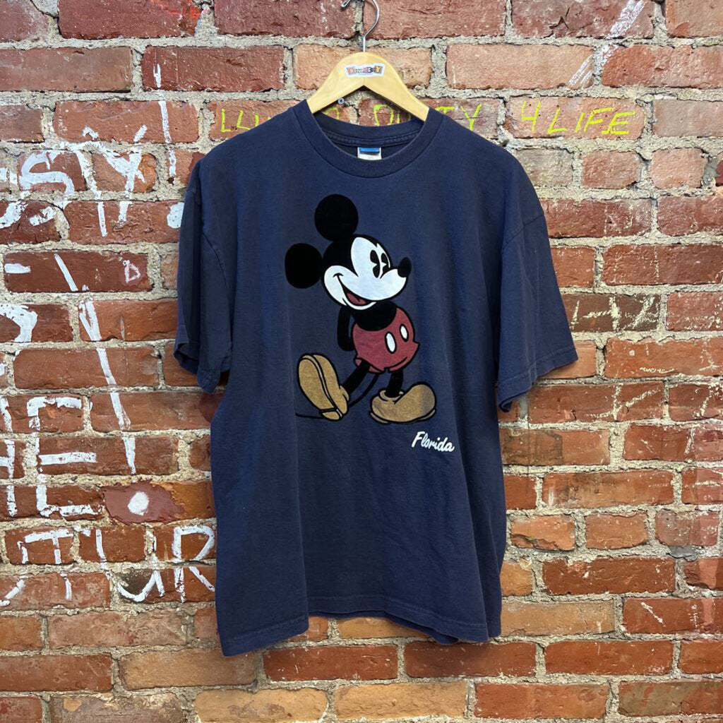 Vintage Mickey Mouse Graphic Tee Blue Size XL