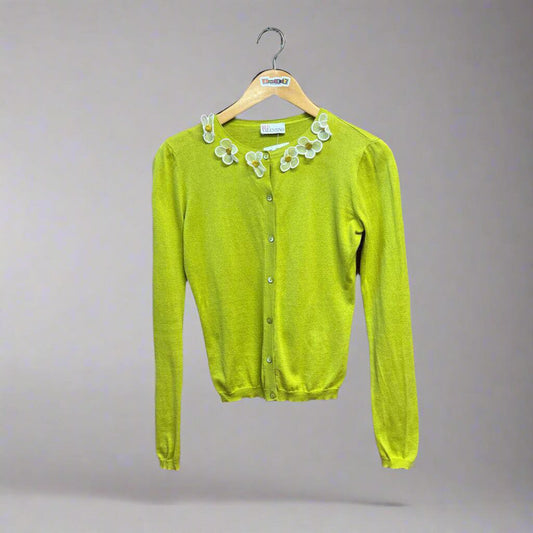 Valentino Green Cardigan Sweater Size S