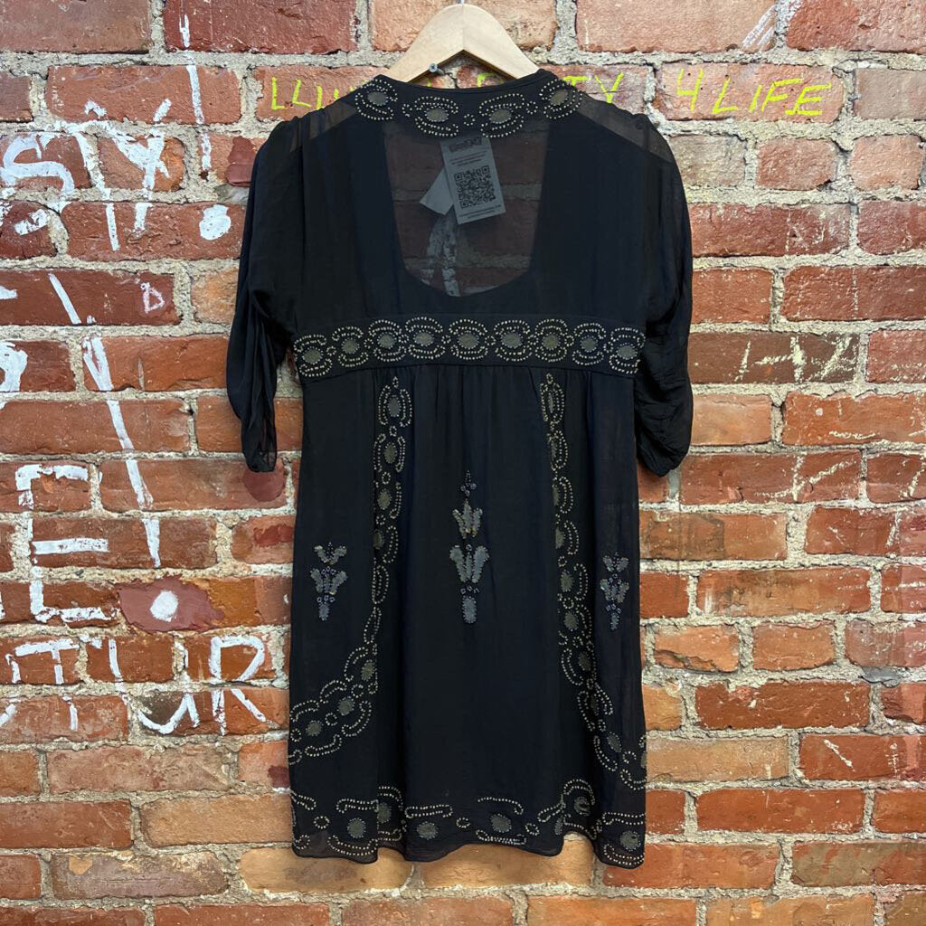 Nanette Lepore Sheer Mini Dress Black Size 0