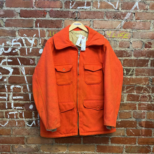 Vintage 1930s Melton Orange Wool Jacket Size M