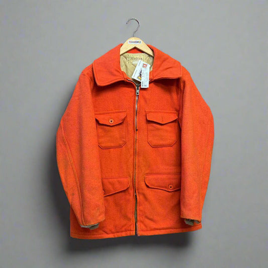 Vintage 1930s Melton Orange Wool Jacket Size M