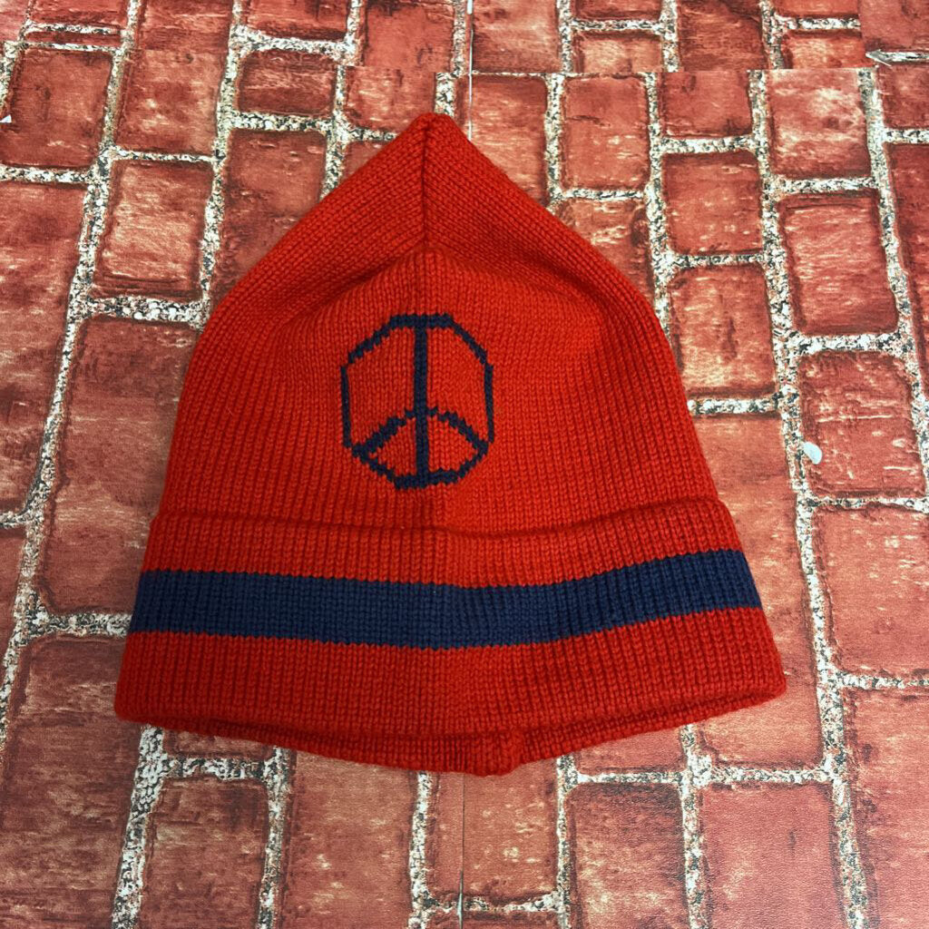 Vintage Moriarty Beanie Hat Peace Sign Red OS