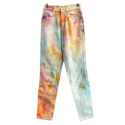 Vintage Jordache Tie Dye Skinny jeans Multi Color tagged 3/4 Fits 0