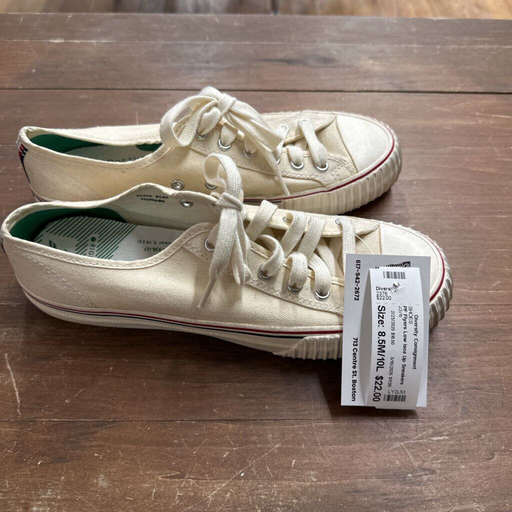 PF Flyers Low lace Up Sneakers Cream Size 8.5M/10L