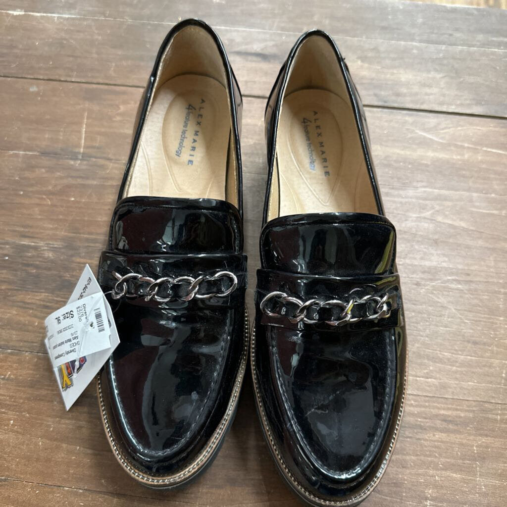 Alex Marie loafers patent leather black Size 9L