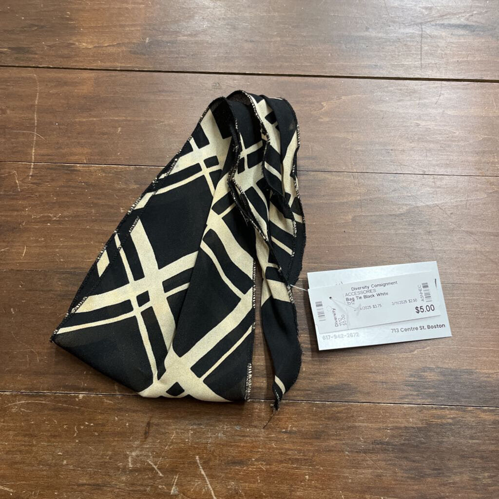 Bag Tie Black White