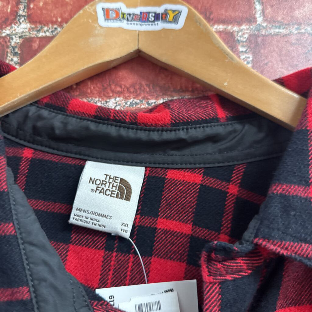 The North Face Plaid button Down red black Size XXL