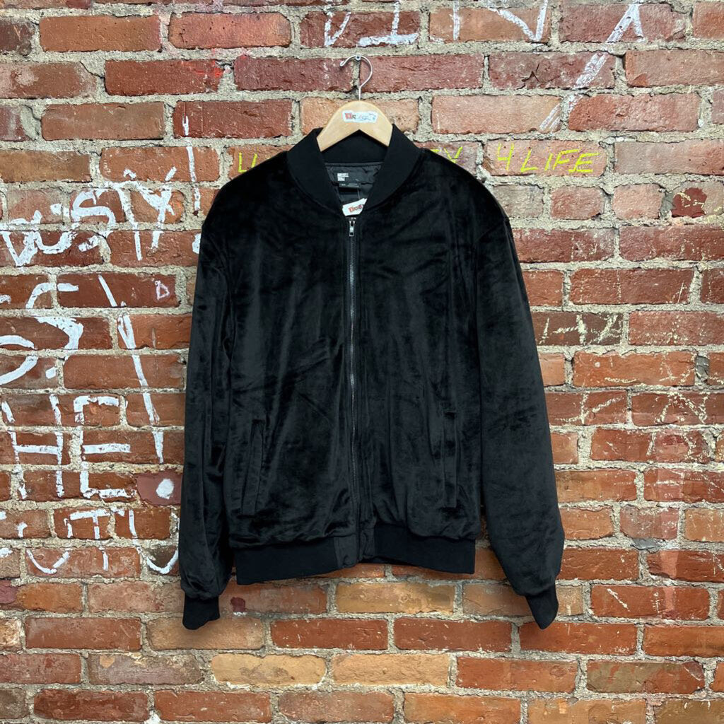 Russell Park Velour Bomber Jacket Black Size Small