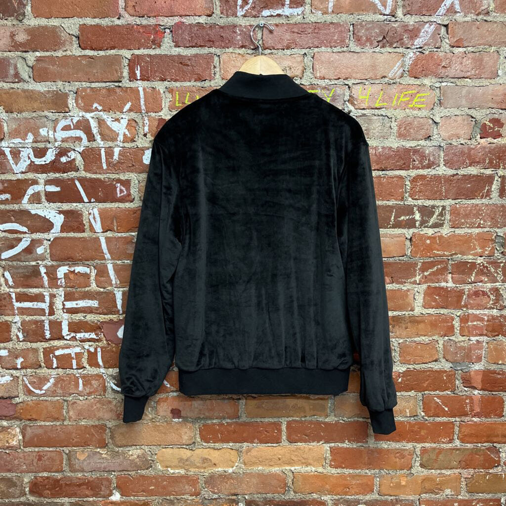 Russell Park Velour Bomber Jacket Black Size Small