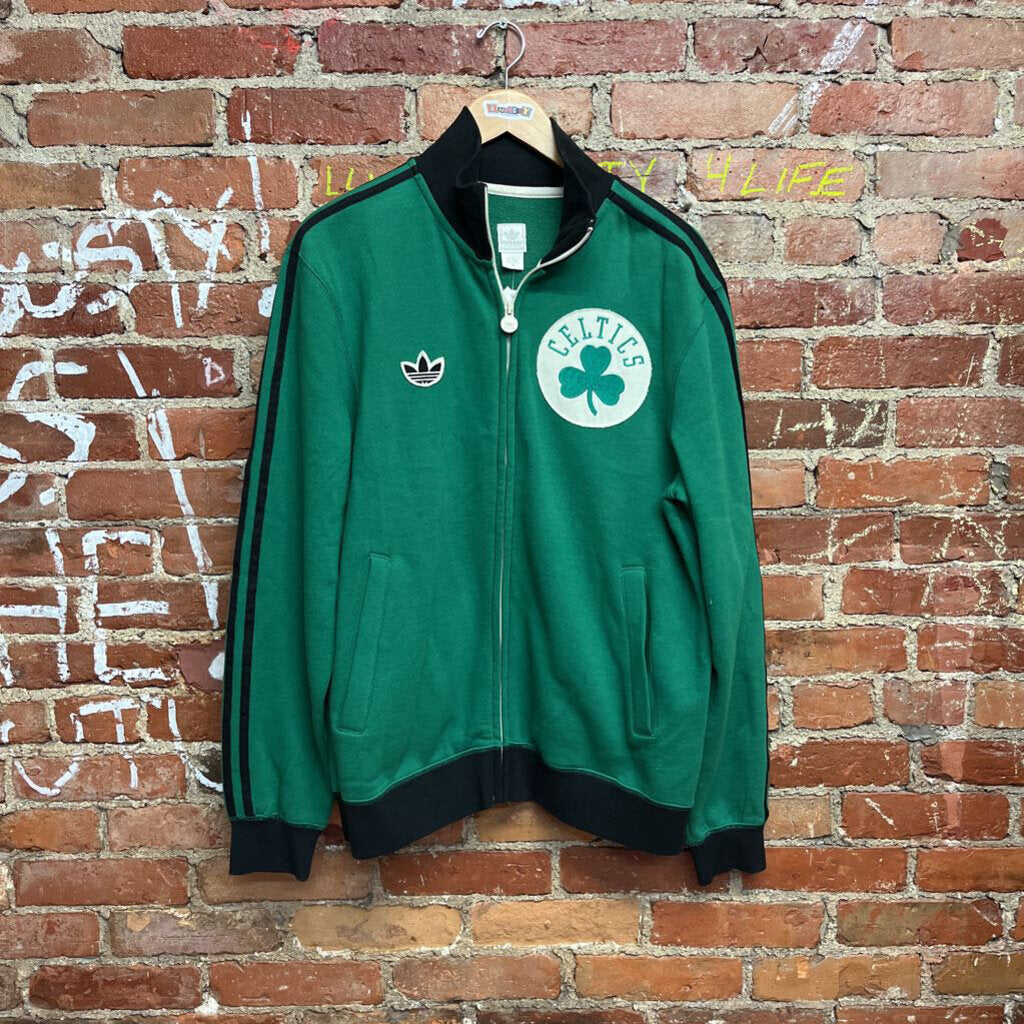 Vintage Adidas Celtics Track Jacket Green Size M