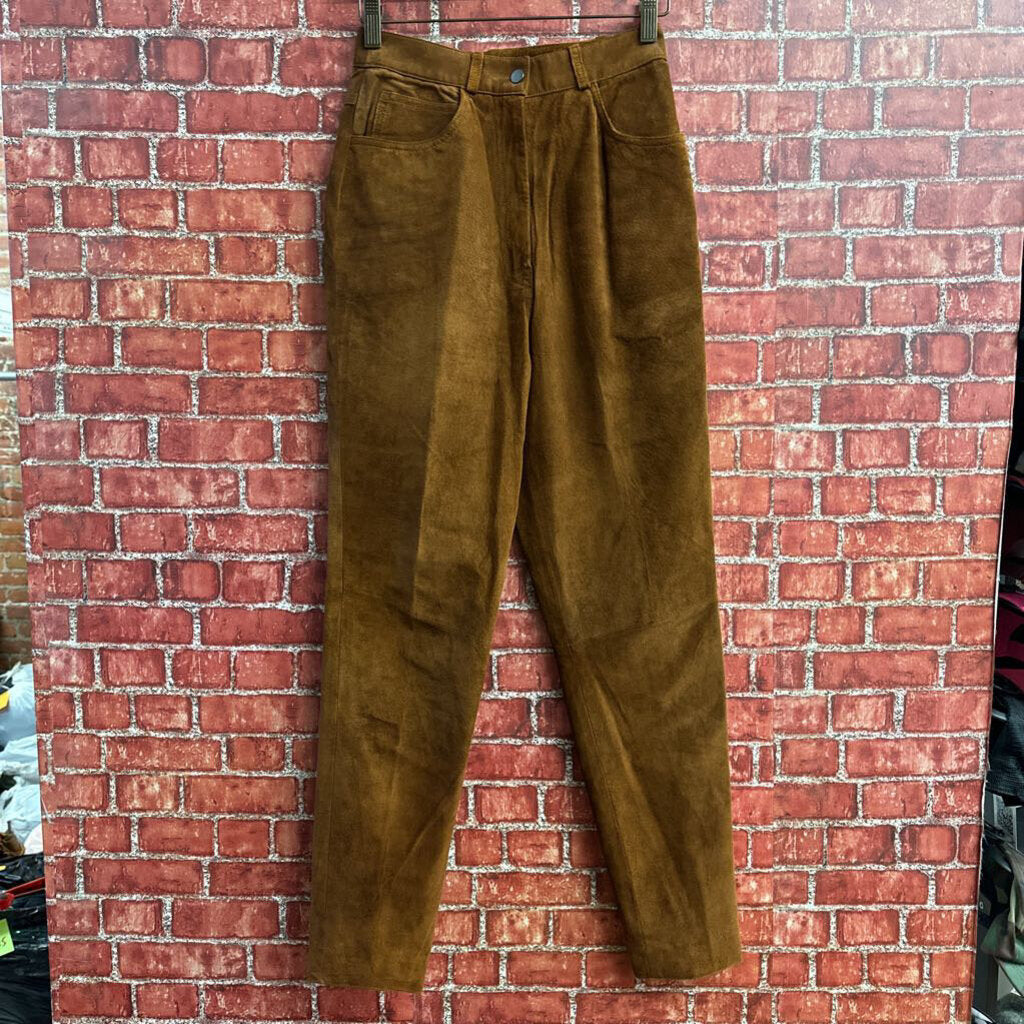 Talbots Suede Leather Pants brown size 4