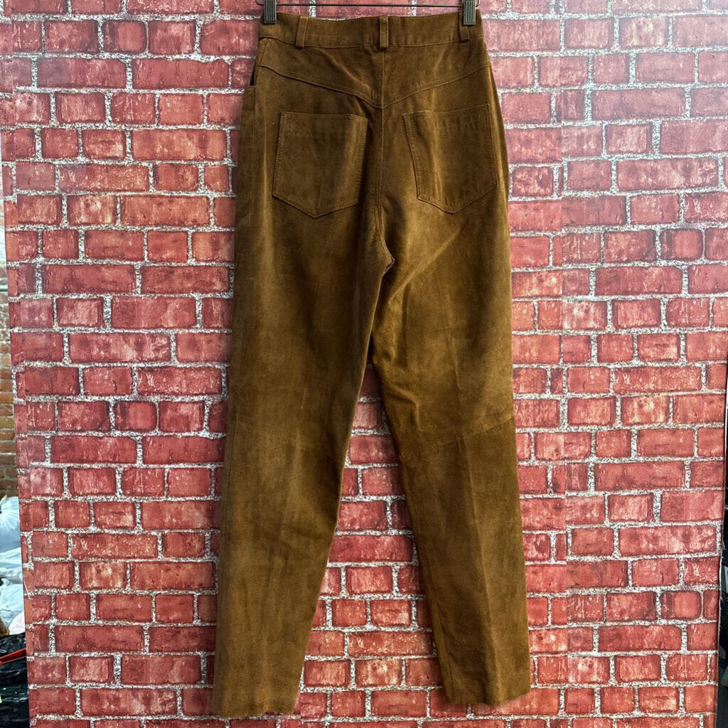 Talbots Suede Leather Pants brown size 4