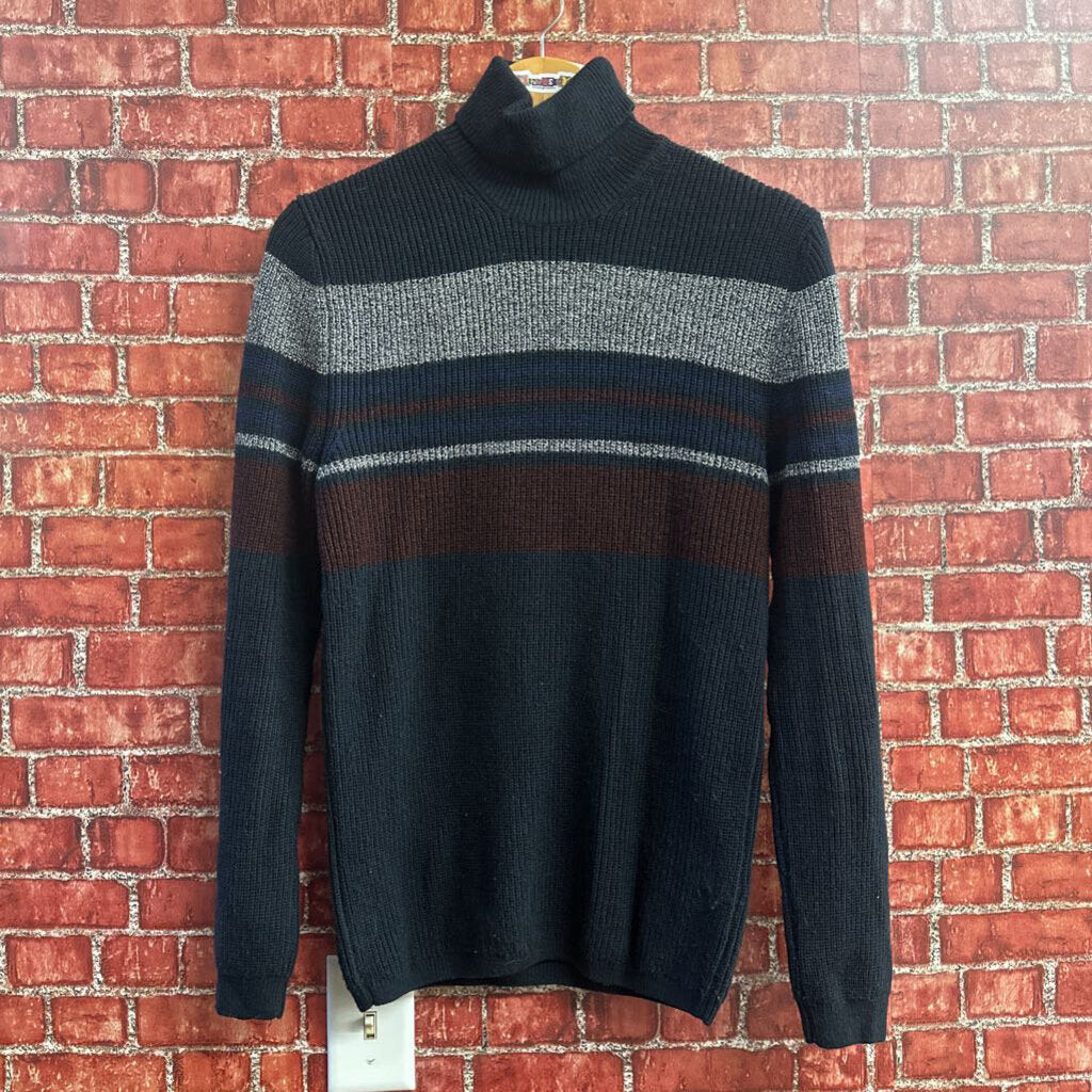 Asos Striped Turtle Neck Sweater Navy Size L