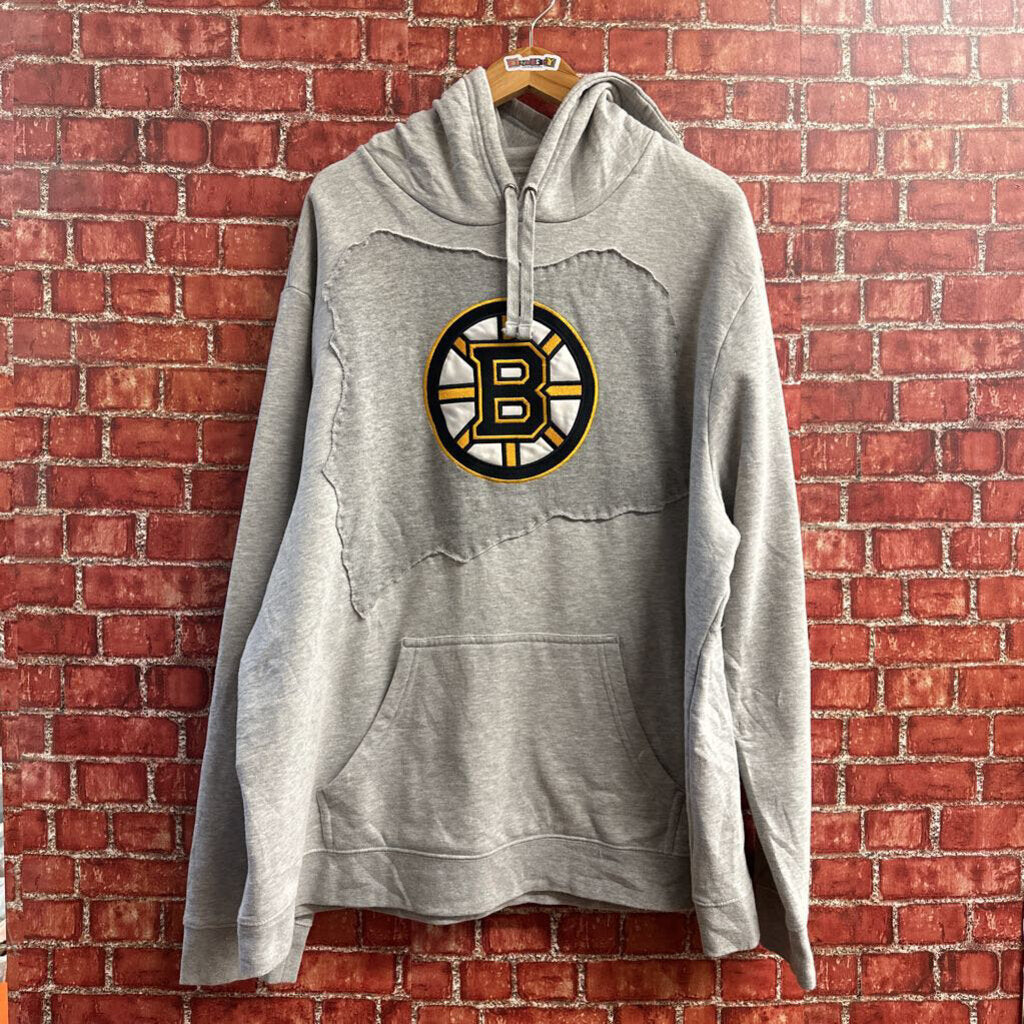 Boston Bruins Patchwork Hoodie Grey Size 3XL