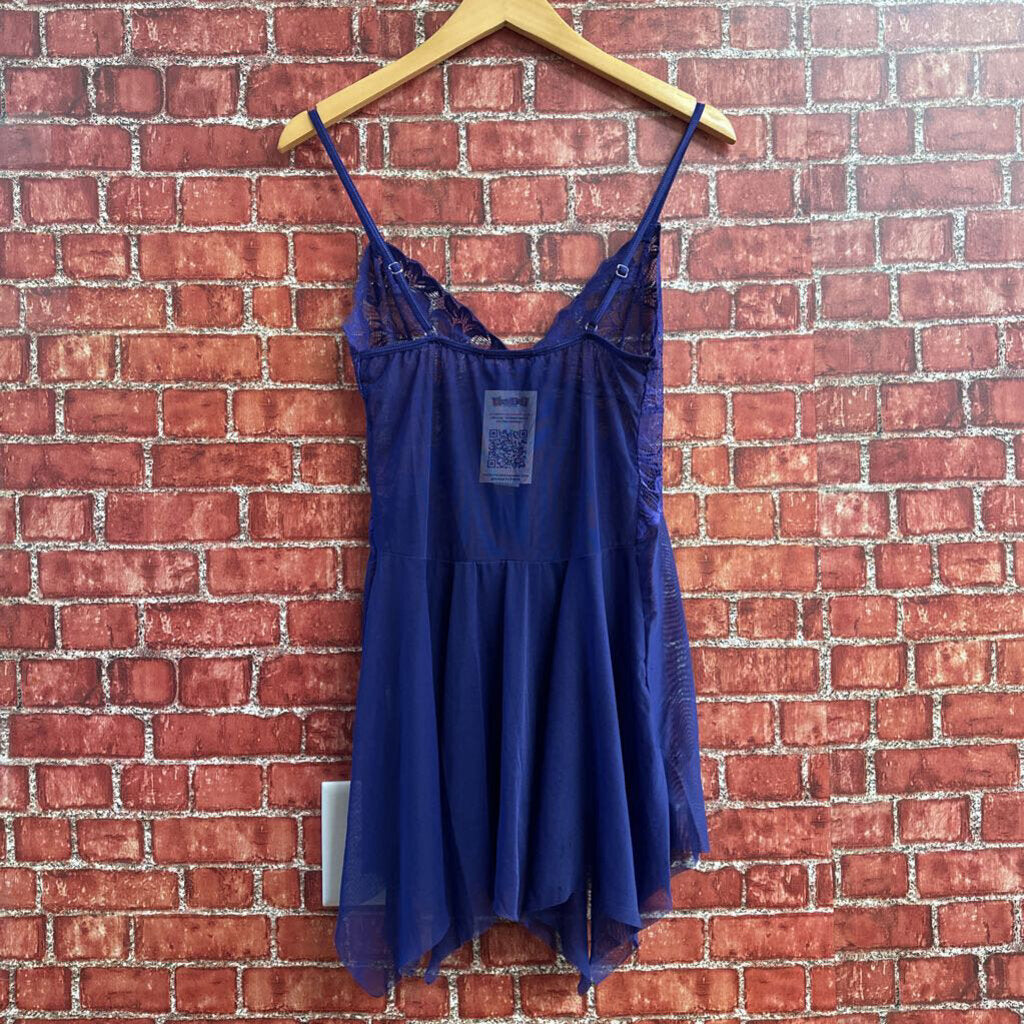 Avid Love Sheer Babydoll Dress Purple Size M