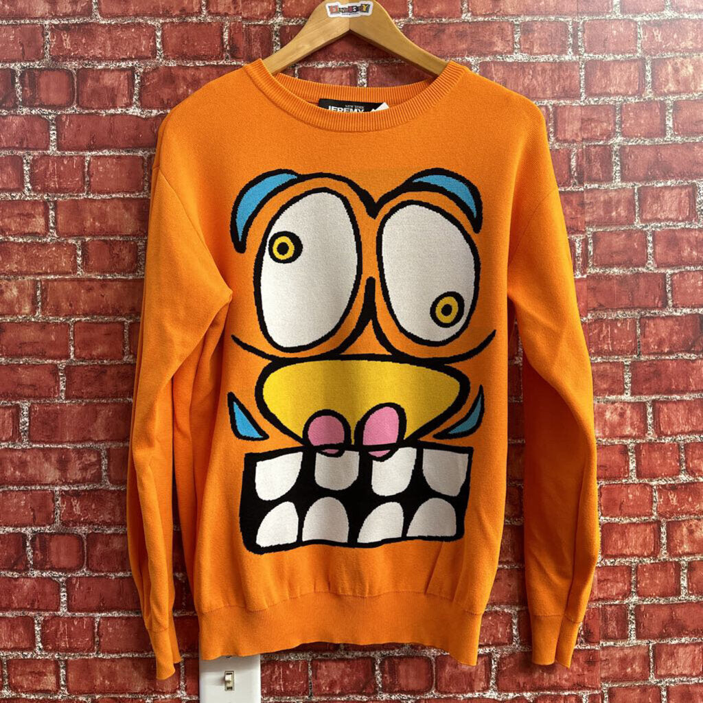 Jeremy Scott Abstract face Sweater Orange Size S