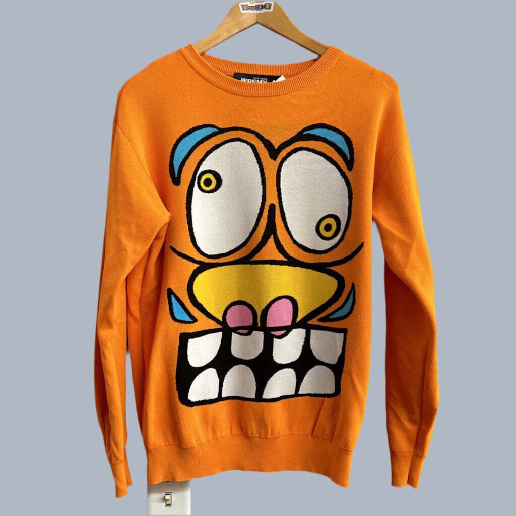 Jeremy Scott Abstract face Sweater Orange Size S