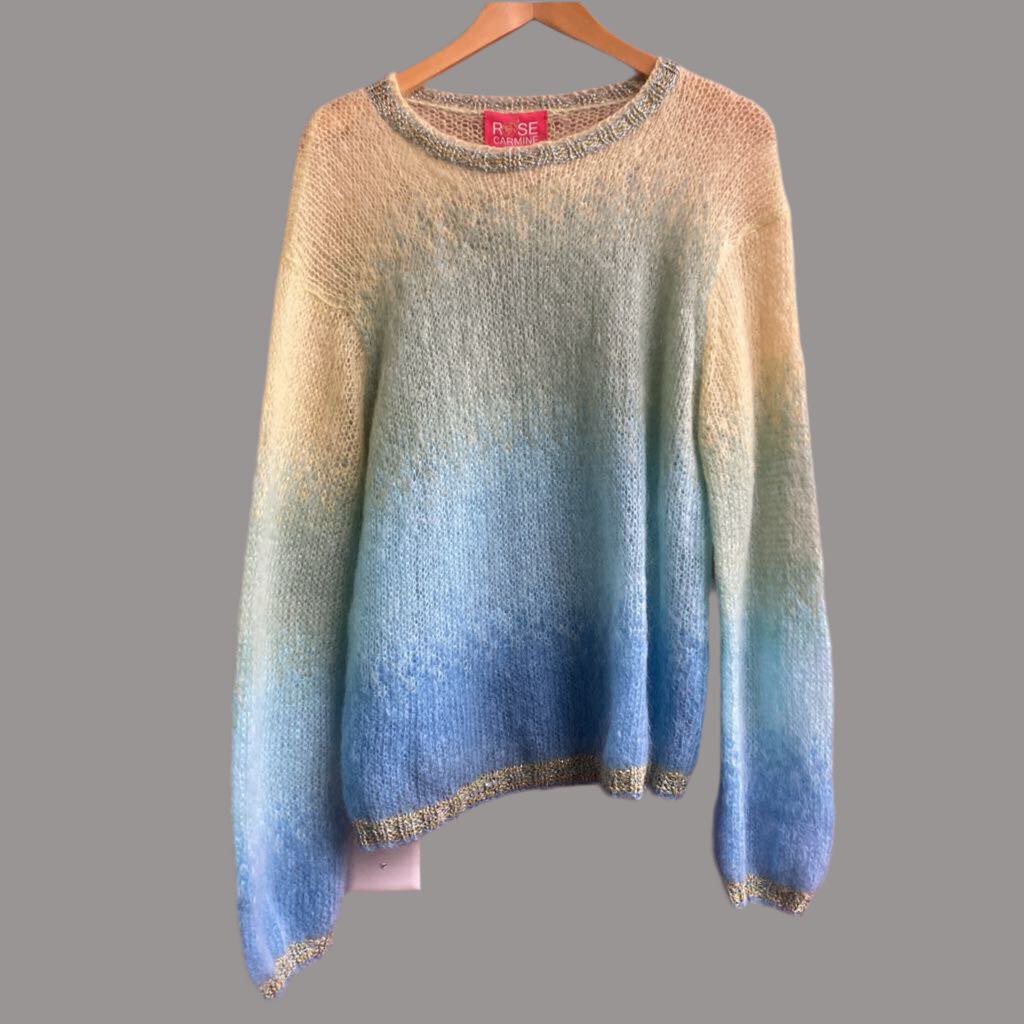 Rose Carmine Kid Mohair Ombre Sweater Yellow blue Size 2