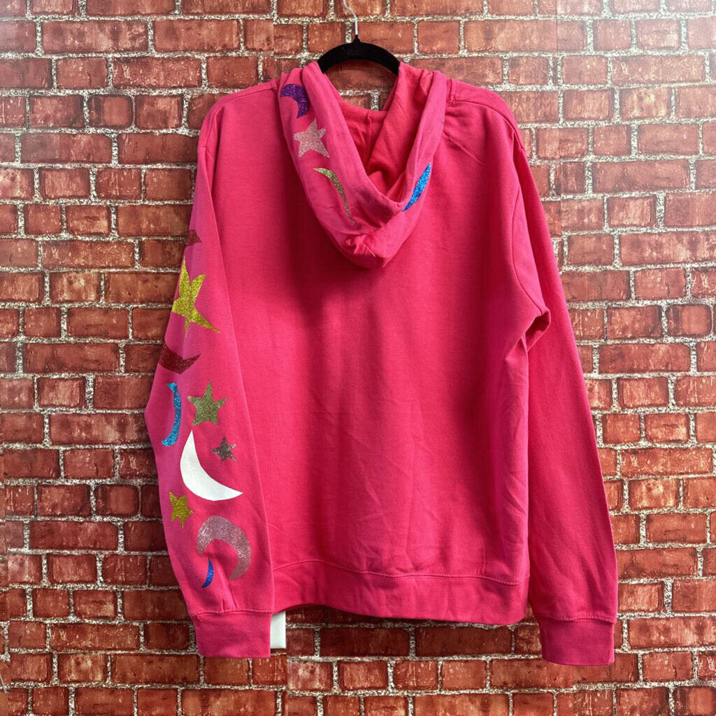 Local Art Star Moon Glitter Hoodie Pink Size L