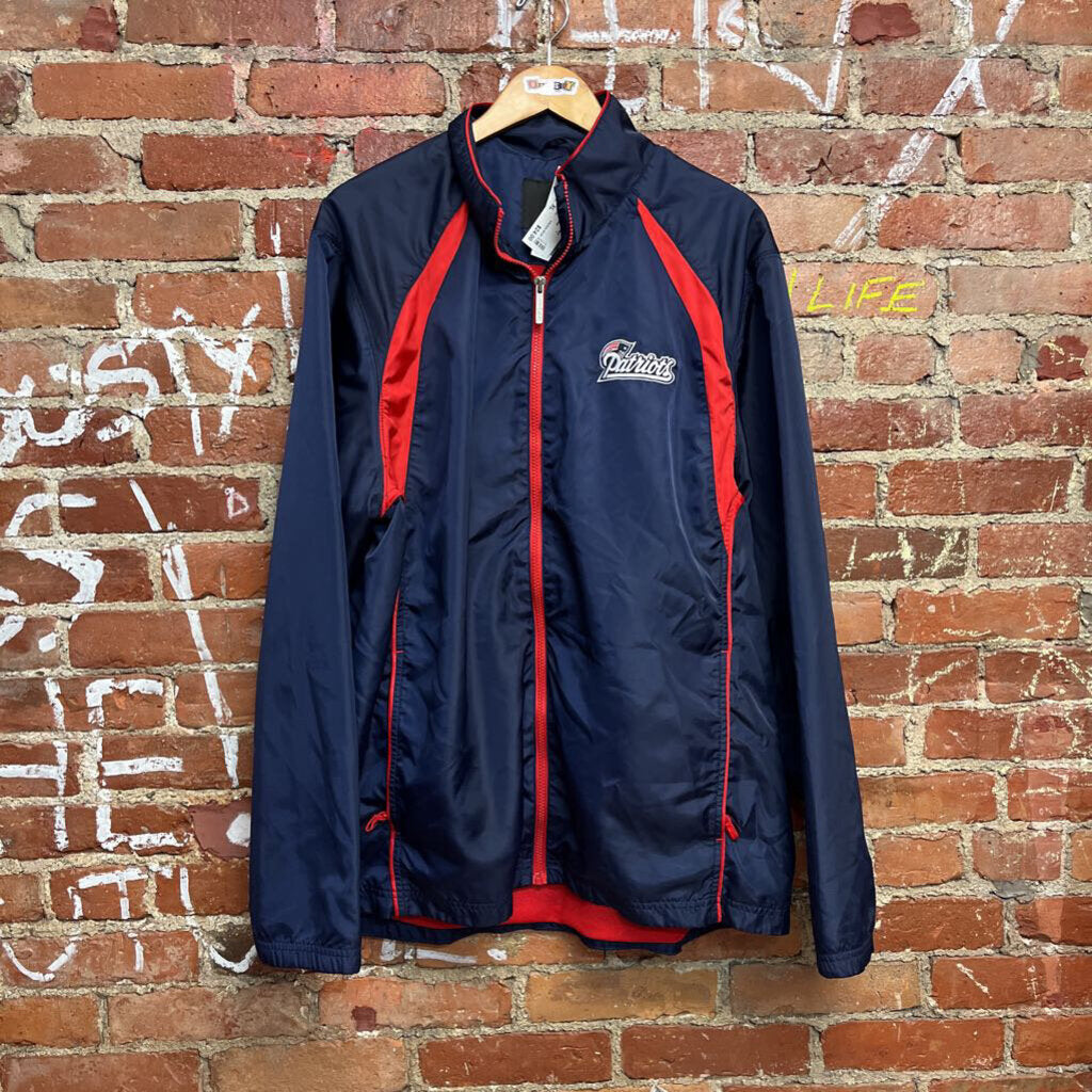 Reebok Patriots Blue Windbreaker Jacket Size XL