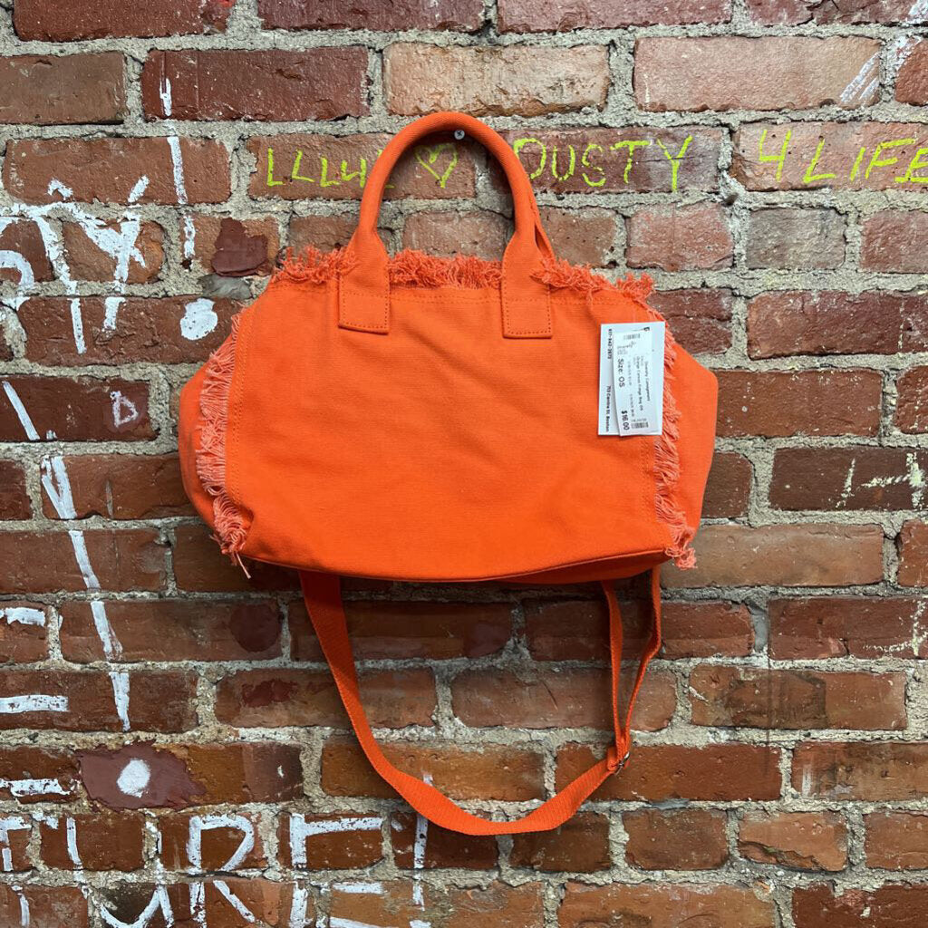 Orange Canvas Fringe Bag OS