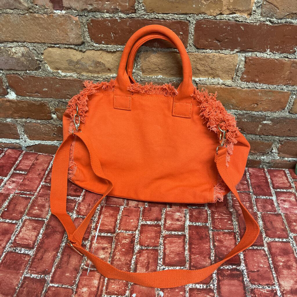 Orange Canvas Fringe Bag OS