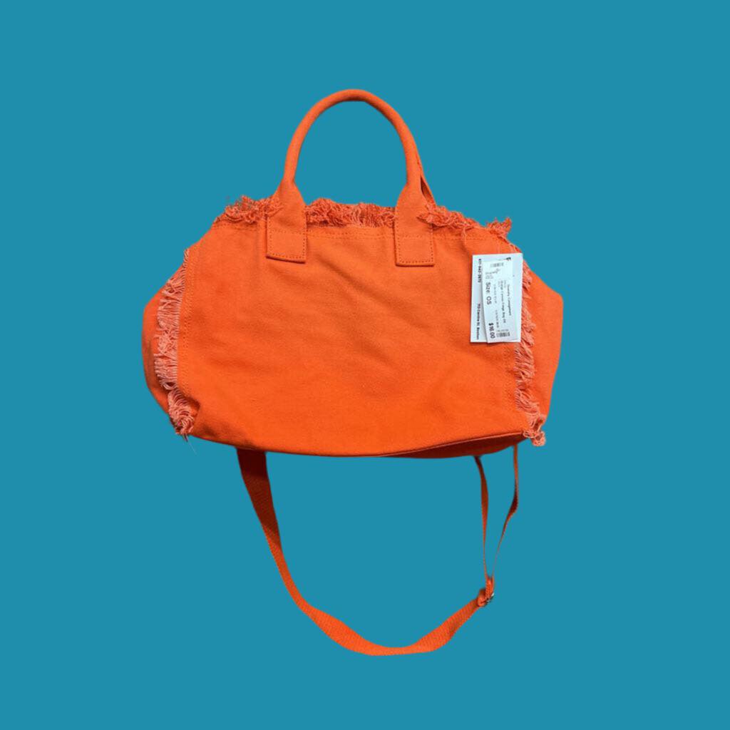 Orange Canvas Fringe Bag OS