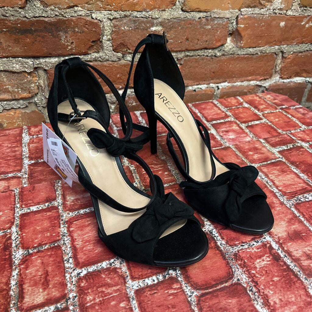 Arezzo Suede Bow Heels black Size 9L