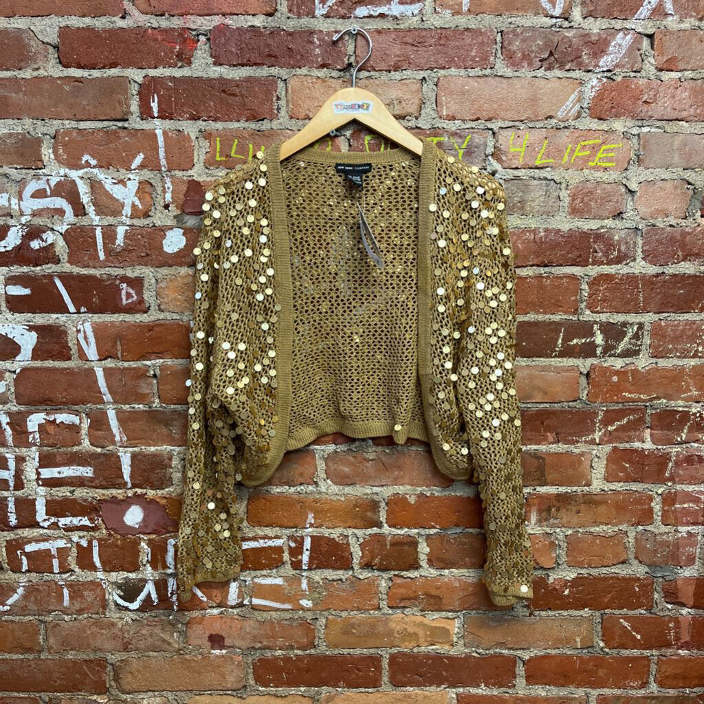 New York and Co Sequin cardigan Brown Size L/XL