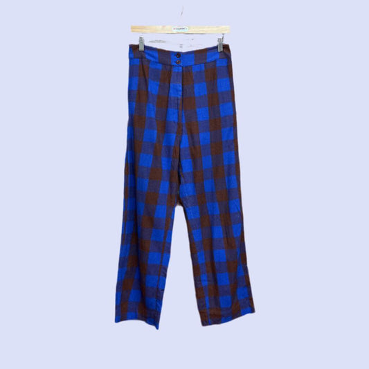 Ali Golden Plaid Trousers Size Large