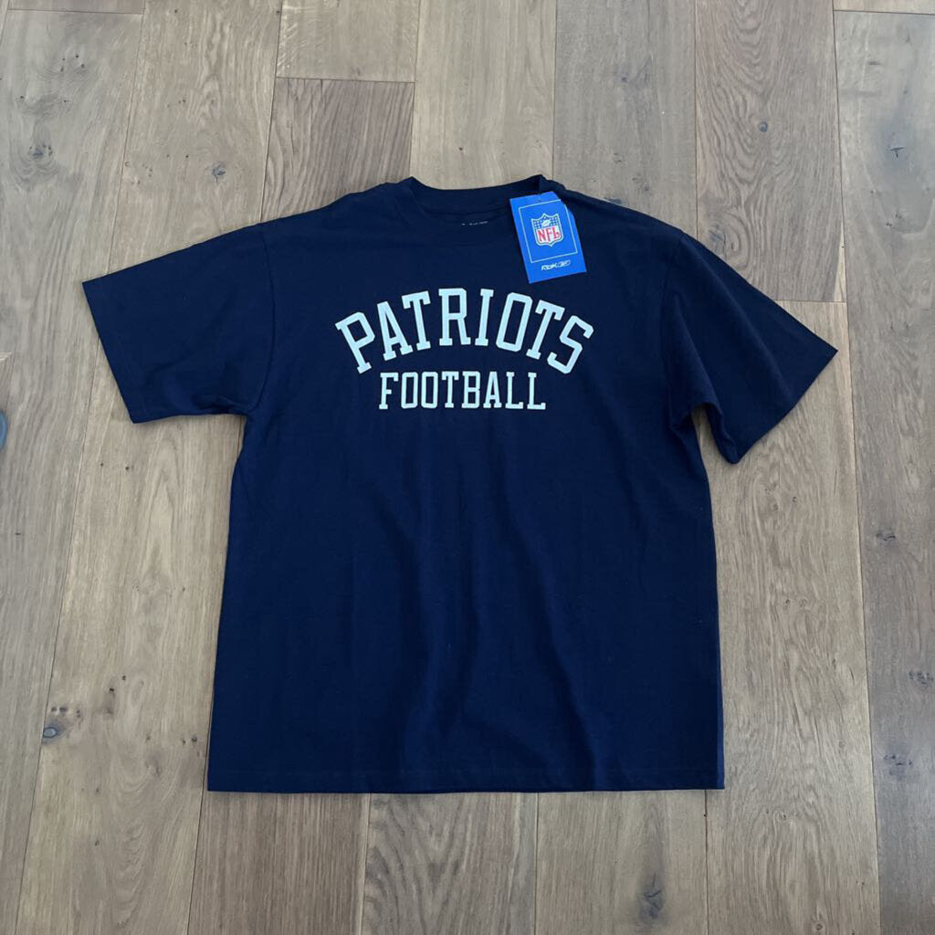 NWT Reebok Patriots Football Tee Blue Size L