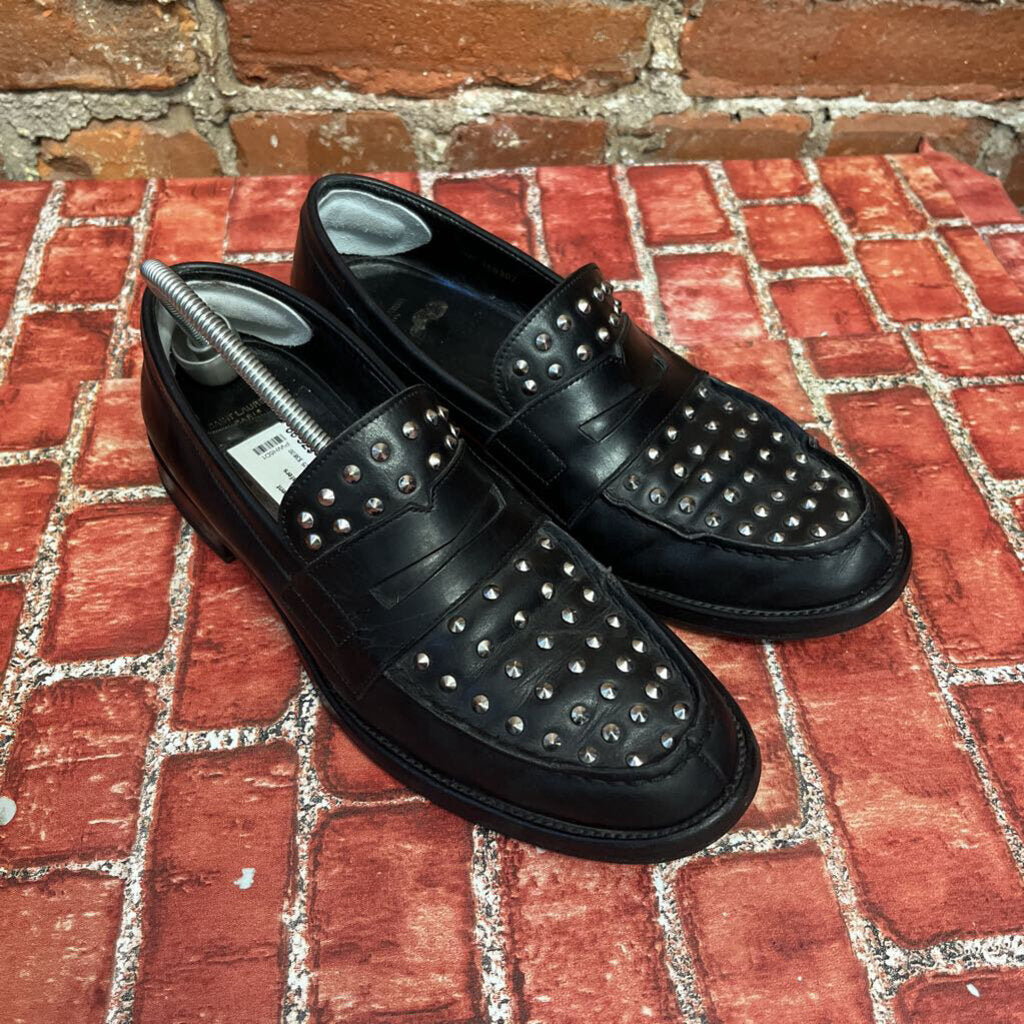 Saint Laurent Spiked Loafers Blk/Silver 7