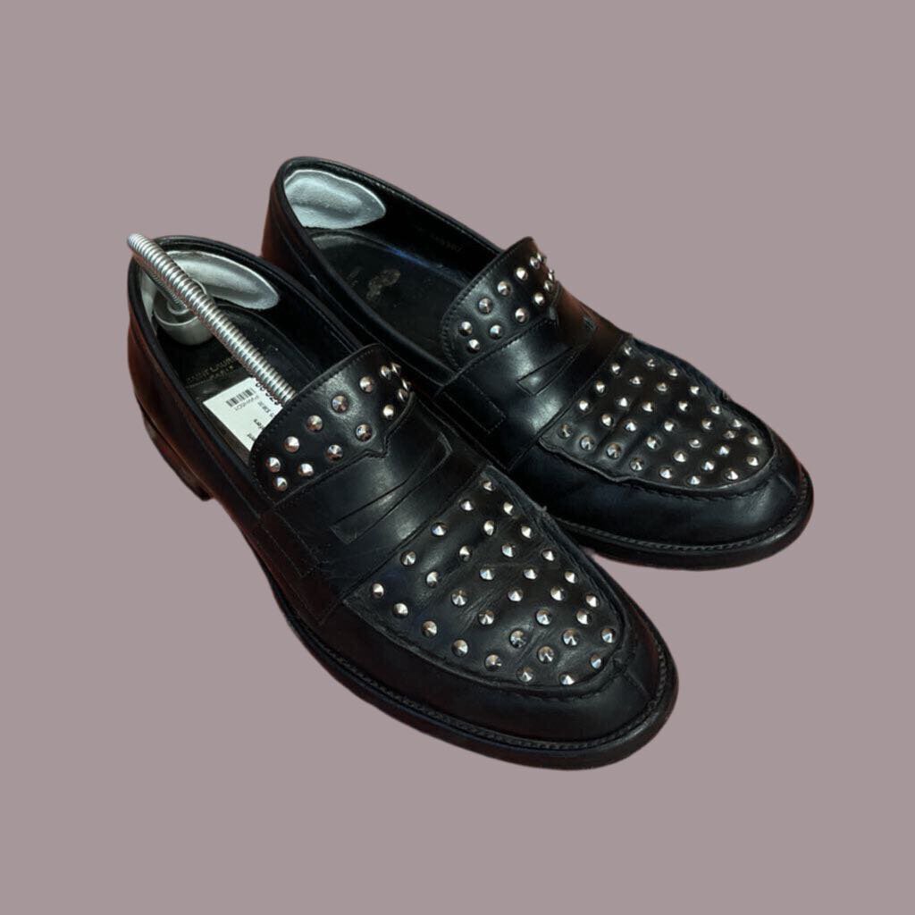 Saint Laurent Spiked Loafers Blk/Silver 7