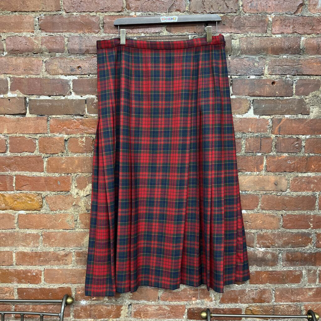 Pendleton Plaid Maxi Skirt Red/Grn 16