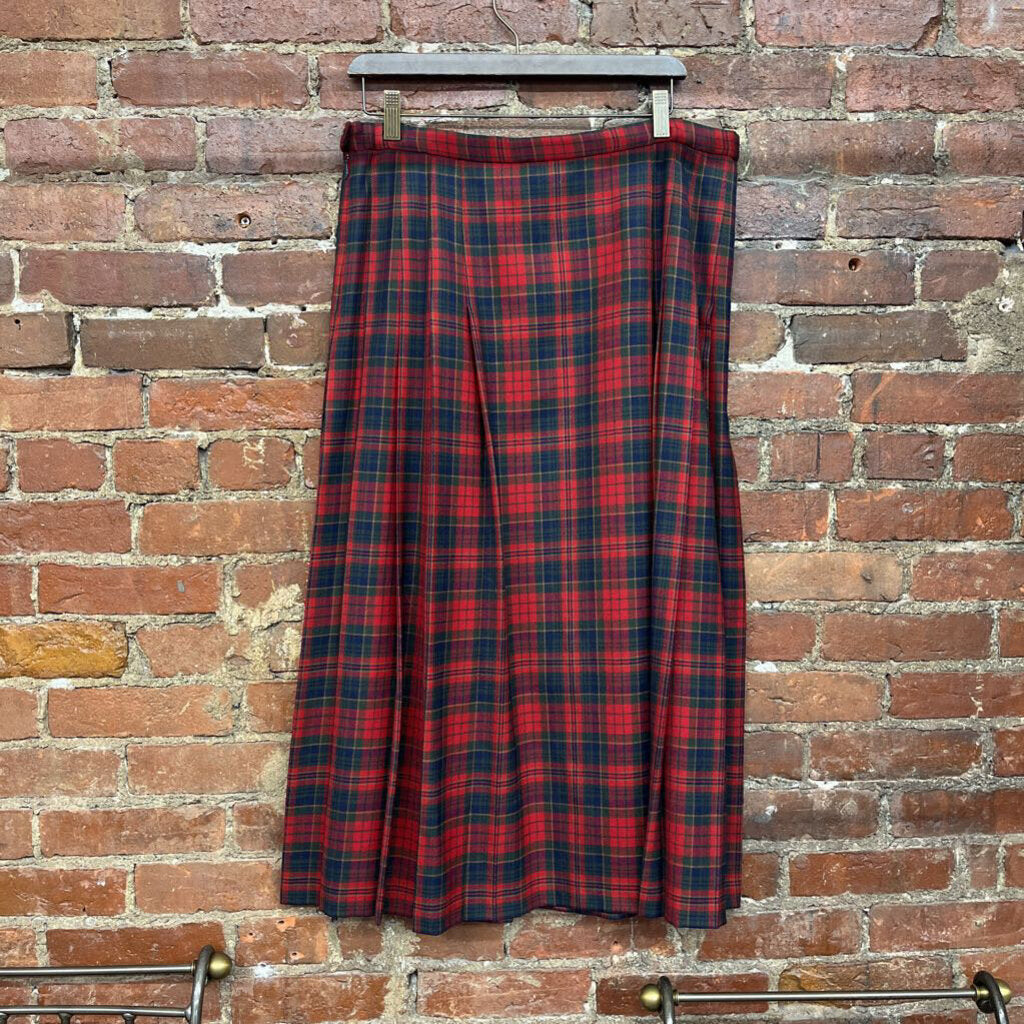 Pendleton Plaid Maxi Skirt Red/Grn 16