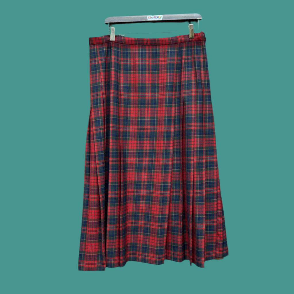 Pendleton Plaid Maxi Skirt Red/Grn 16