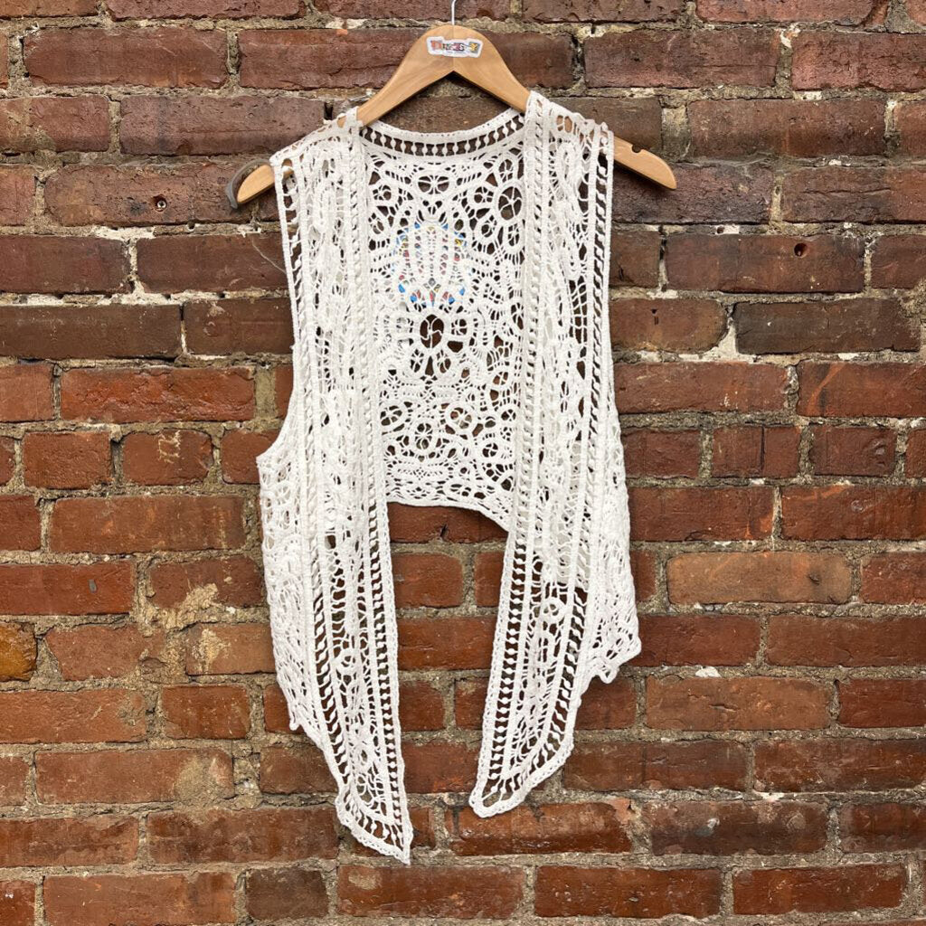 Grateful Dead Patch Lace Vest White OS