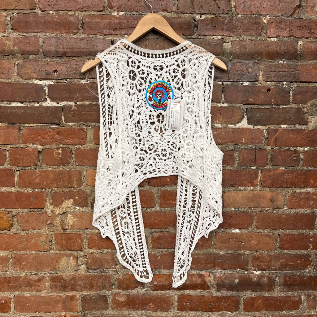 Grateful Dead Patch Lace Vest White OS