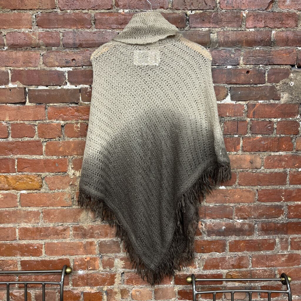 Knit Poncho Brn OS