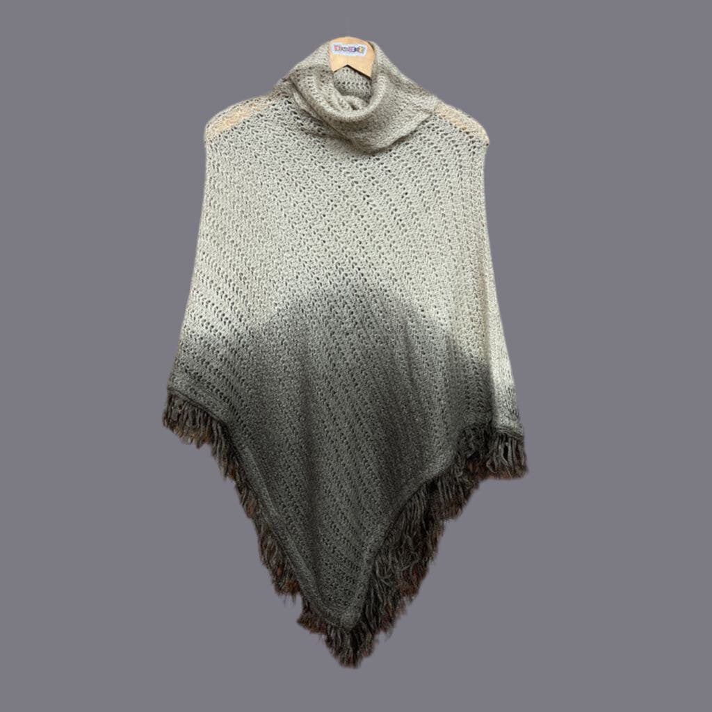 Knit Poncho Brn OS