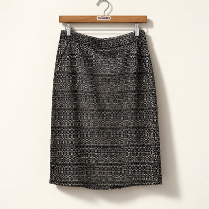 NWT MaxMara Textured Midi Skirt Grey Ladies Size 8
