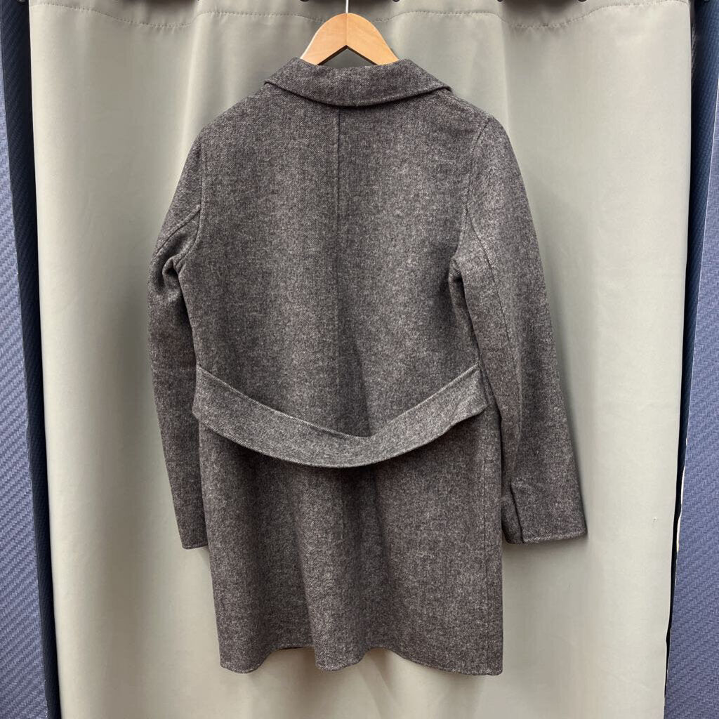 Tahari Wool Trench Hand Made Grey Size Small Ladies