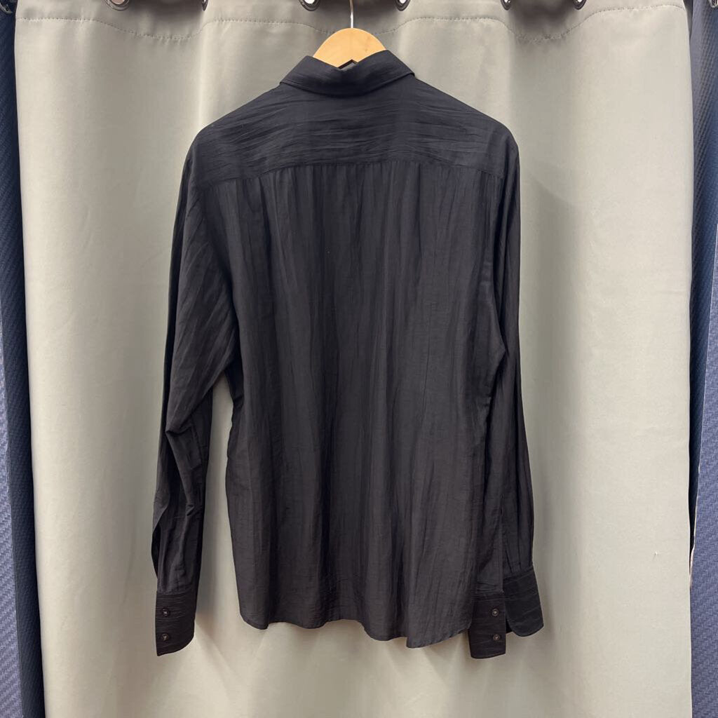 Hugo Boss Silk Button Up Black Size Medium Mens