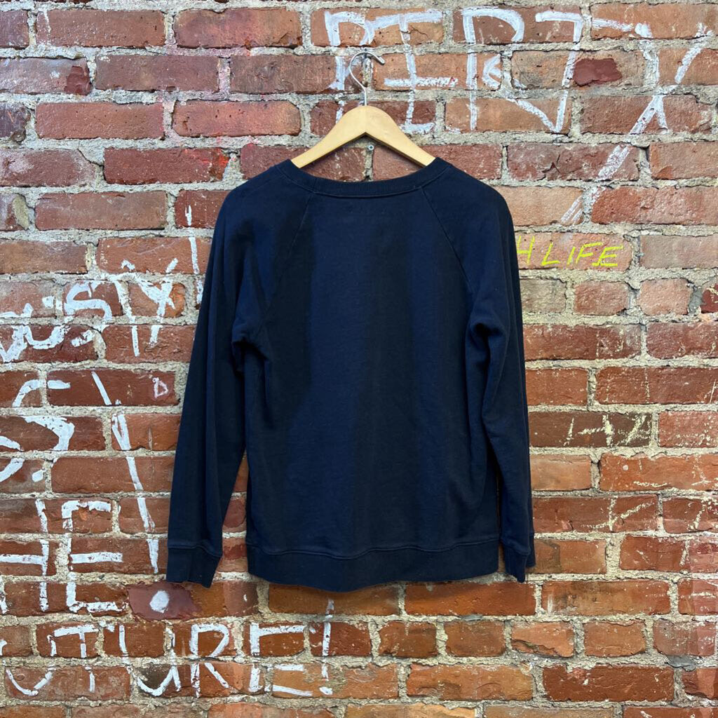 Madewell Embroidered Crewneck Navy Size M