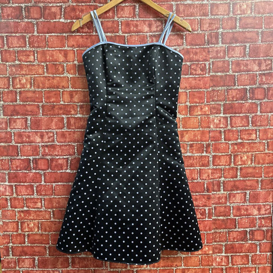 Vintage 80s Gunne Sax Polka Dot Midi dress black Size 9/10 Ladies