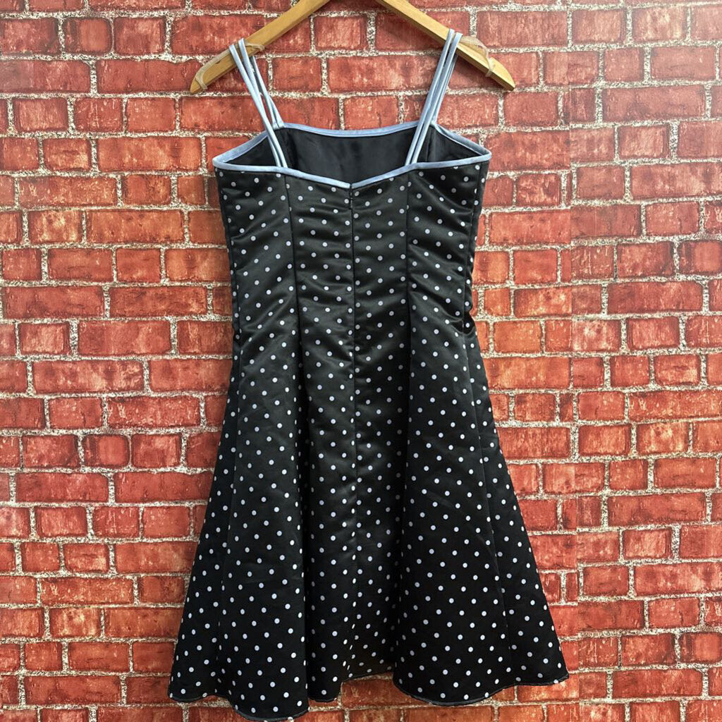 Vintage 80s Gunne Sax Polka Dot Midi dress black Size 9/10 Ladies