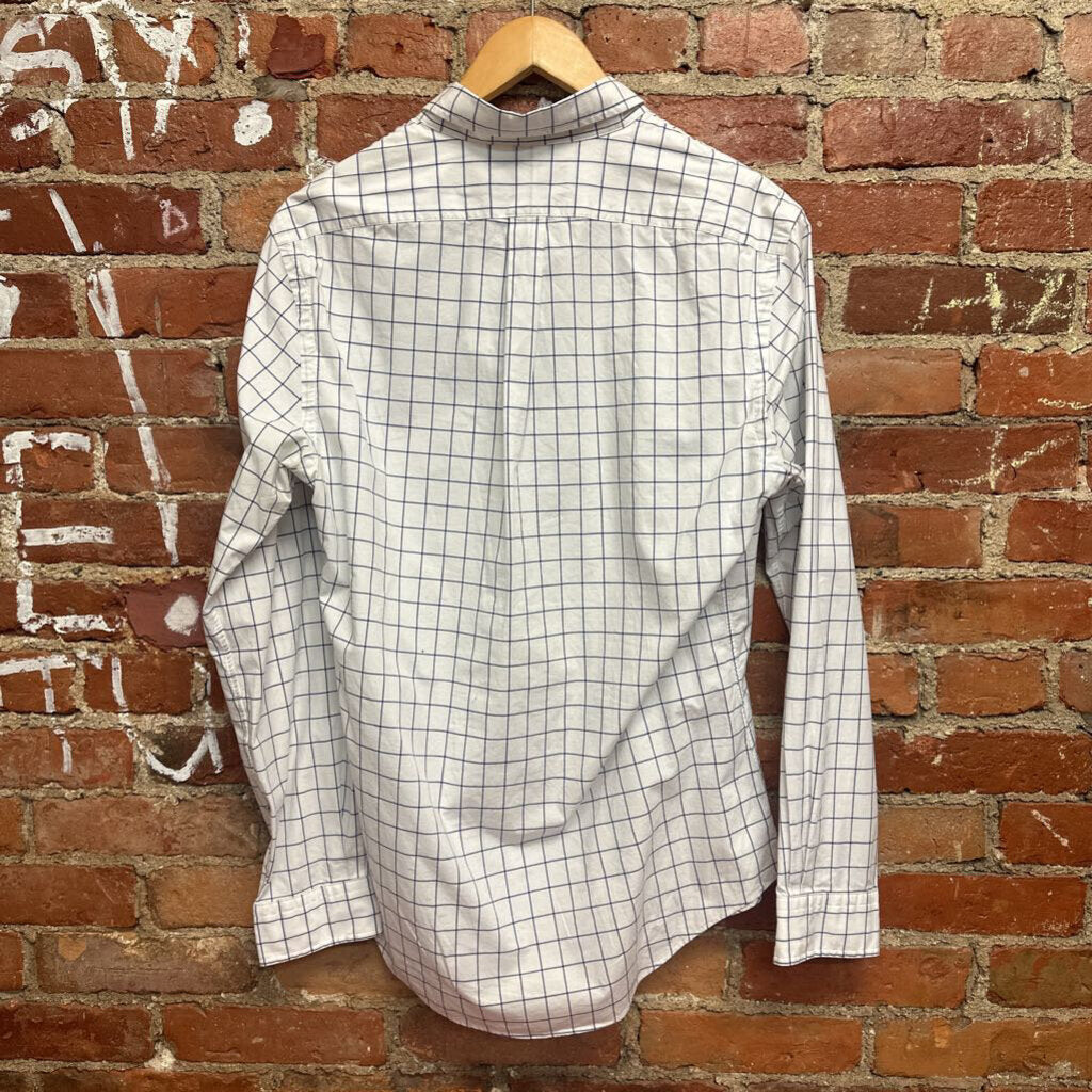 Ralph Lauren Check button Down White blue Size Medium Mens